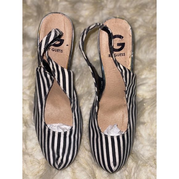 Black and white striped sling backs - Picture 2 of 7